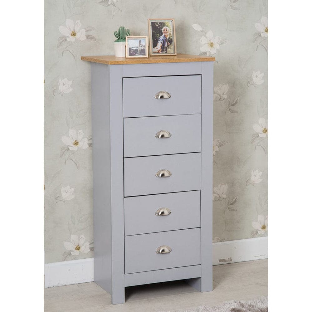 Heritage 5 Drawer Tall Chest Storage Cabinet