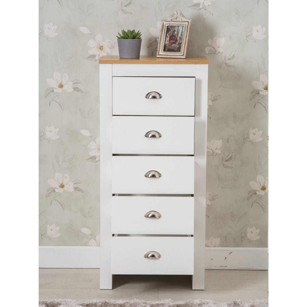 Heritage 5 Drawer Tall Chest Storage Cabinet