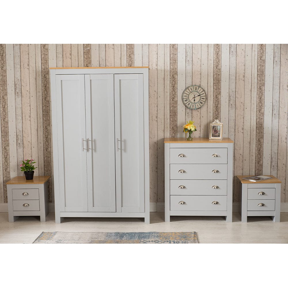 Heritage 4 Piece Bedroom Furniture Set Wardrobe Chest Bedside Table