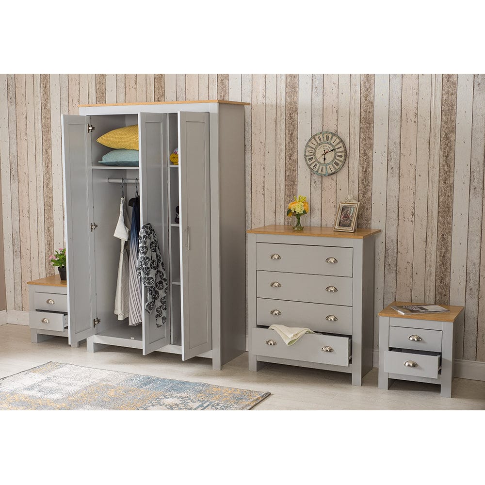 Heritage 4 Piece Bedroom Furniture Set Wardrobe Chest Bedside Table