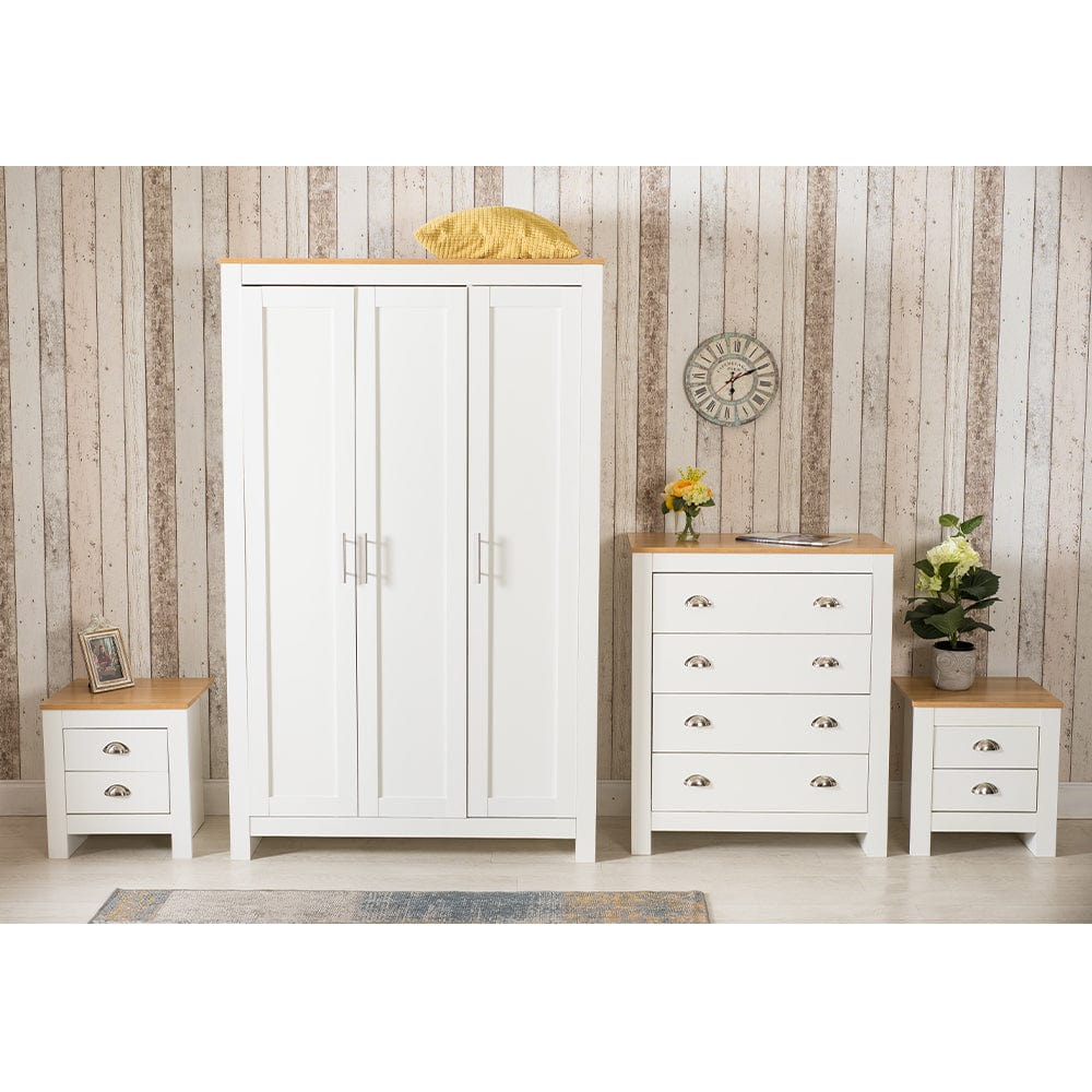Heritage 4 Piece Bedroom Furniture Set Wardrobe Chest Bedside Table