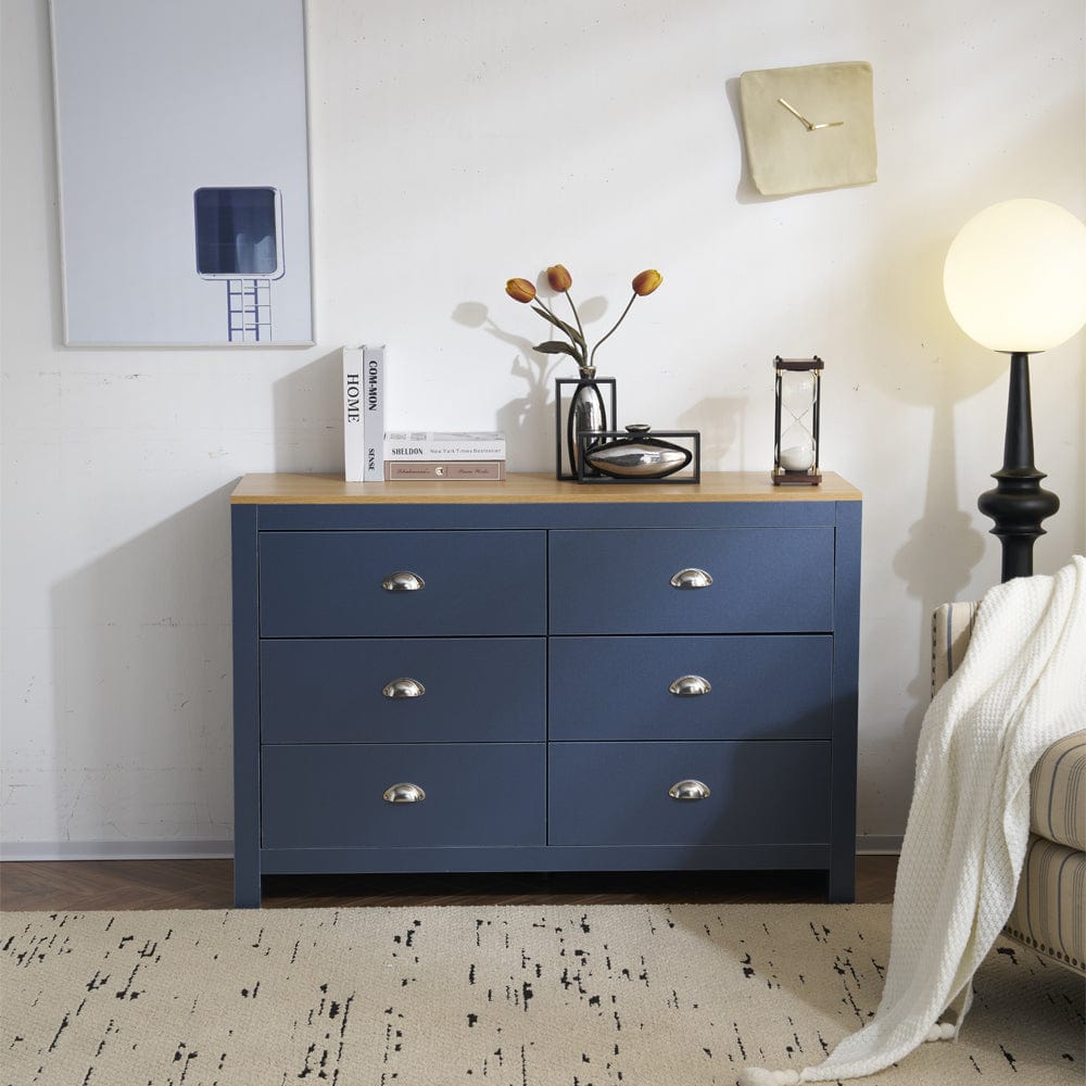 Heritage 6 Drawer Chest Bedroom Storage Cabinet