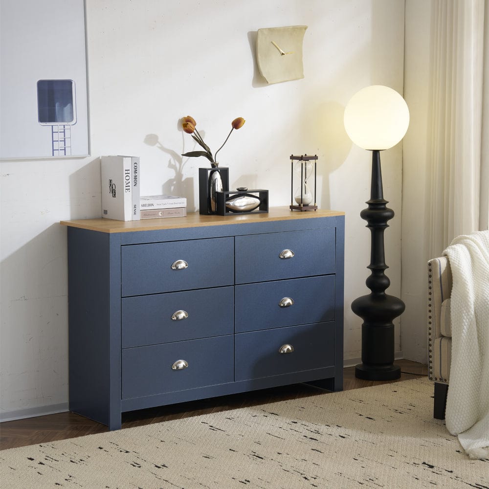 Heritage 6 Drawer Chest Bedroom Storage Cabinet