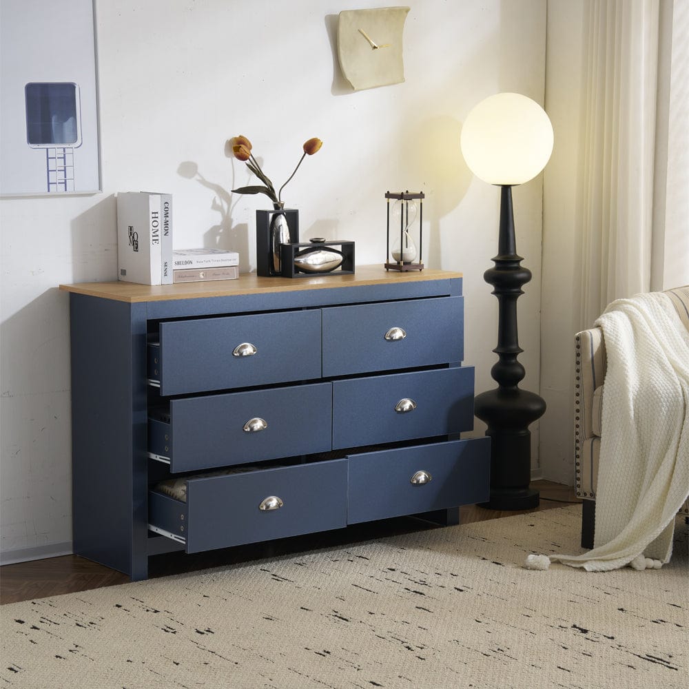 Heritage 6 Drawer Chest Bedroom Storage Cabinet