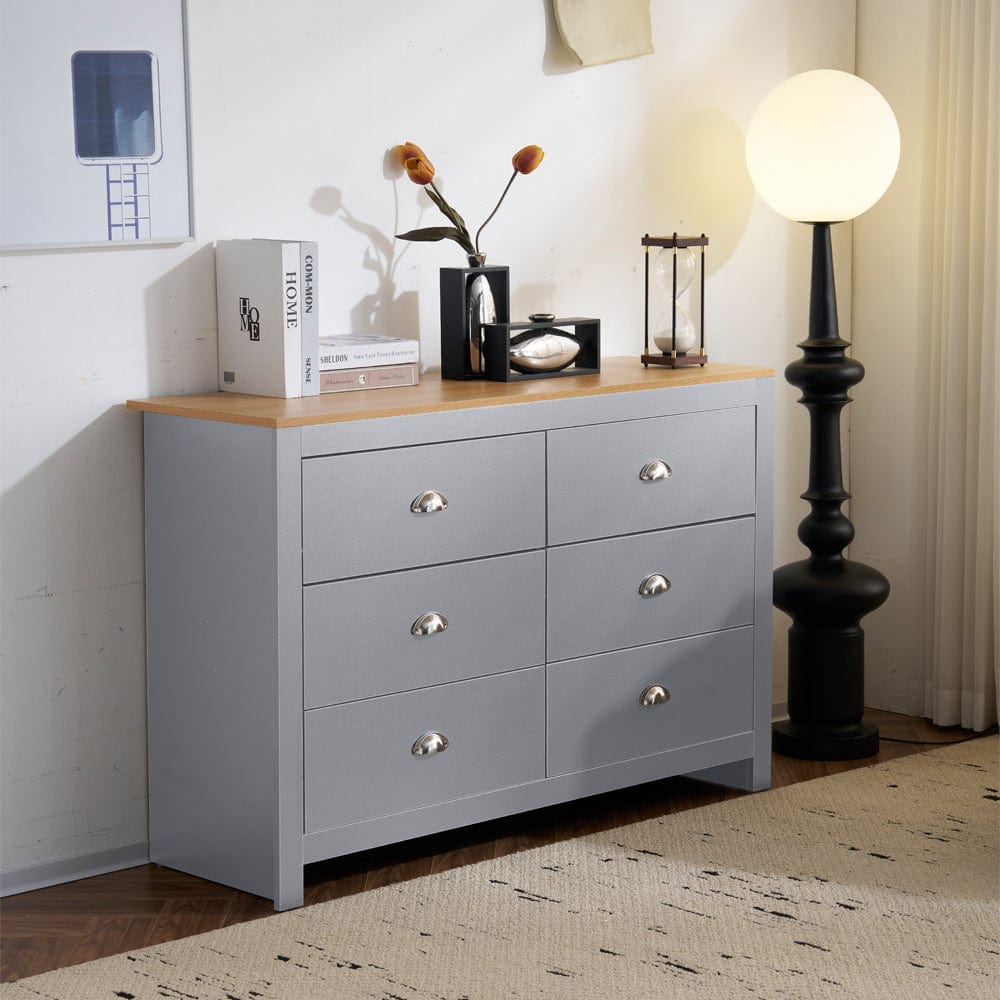 Heritage 6 Drawer Chest Bedroom Storage Cabinet