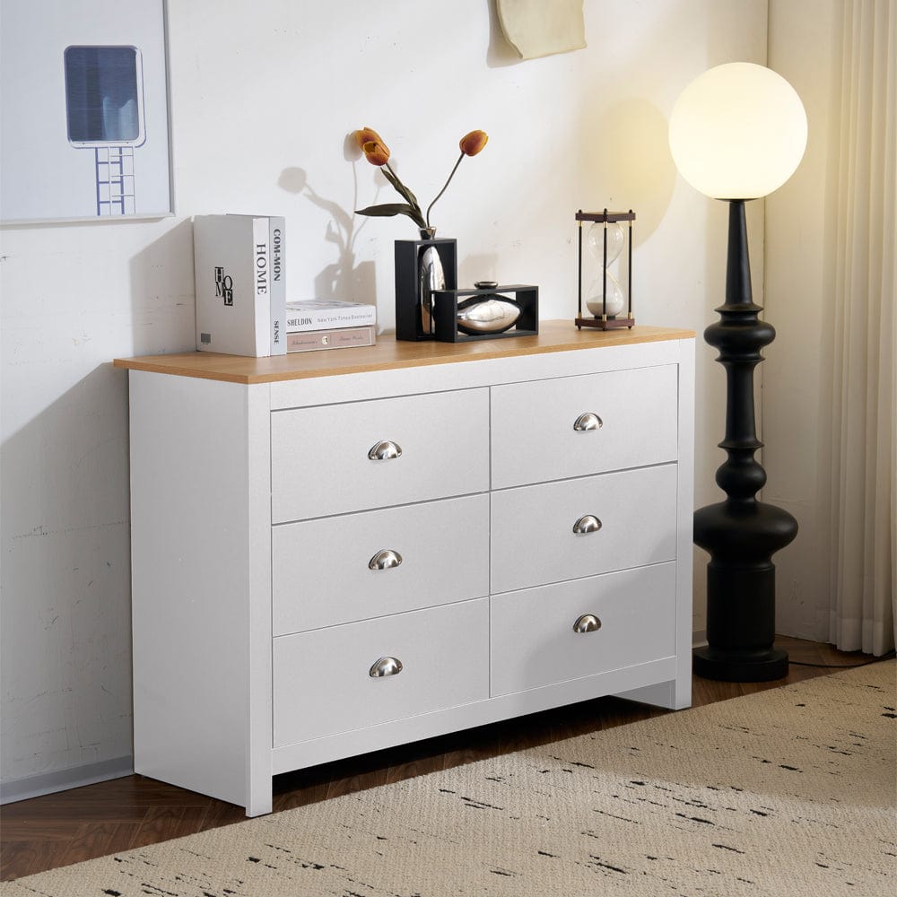 Heritage 6 Drawer Chest Bedroom Storage Cabinet