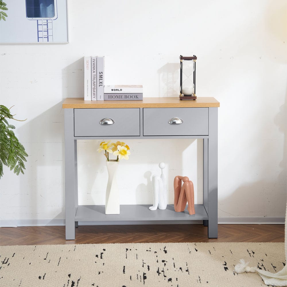 Heritage Hallway Console Table Sideboard With 2 Drawers