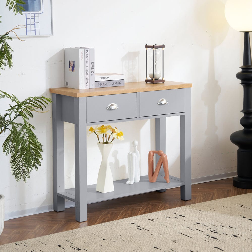 Heritage Hallway Console Table Sideboard With 2 Drawers