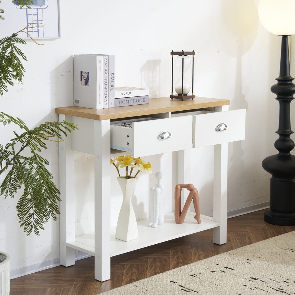 Heritage Hallway Console Table Sideboard With 2 Drawers
