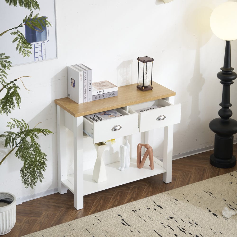 Heritage Hallway Console Table Sideboard With 2 Drawers