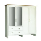 Heritage 4 Door 2 Drawer Mirrored Wardrobe
