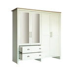 Heritage 4 Door 2 Drawer Mirrored Wardrobe