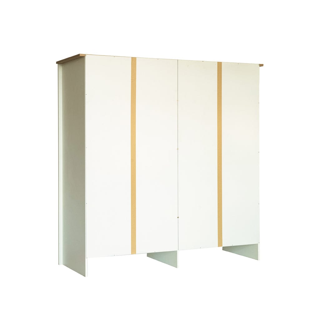 Heritage 4 Door 2 Drawer Mirrored Wardrobe