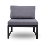 Hamburg Outdoor 8-Seater Garden Modular Steel Dining Set With Fire Pit Table