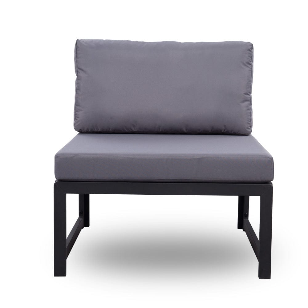 Hamburg Outdoor 8-Seater Garden Modular Steel Dining Set With Fire Pit Table