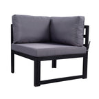 Hamburg Outdoor 8-Seater Garden Modular Steel Dining Set With Fire Pit Table