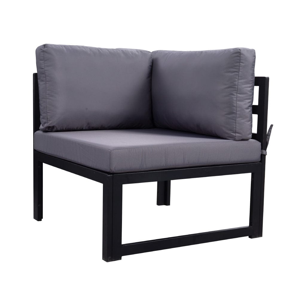 Hamburg Outdoor 8-Seater Garden Modular Steel Dining Set With Fire Pit Table