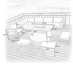 Hamburg Outdoor 9-Seater Garden Modular Steel Dining Set With Fire Pit Table