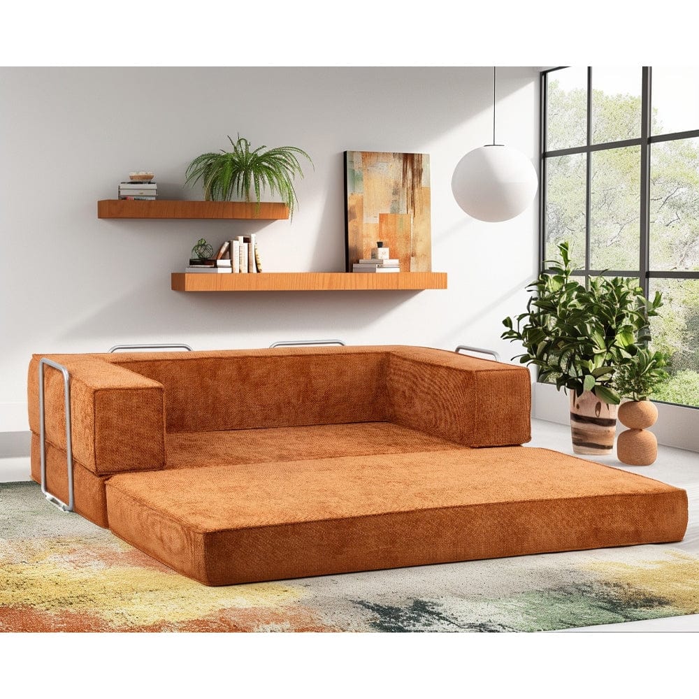 Hugspacee Velvet Compressed Daybed Upholstered Lounge Sofa