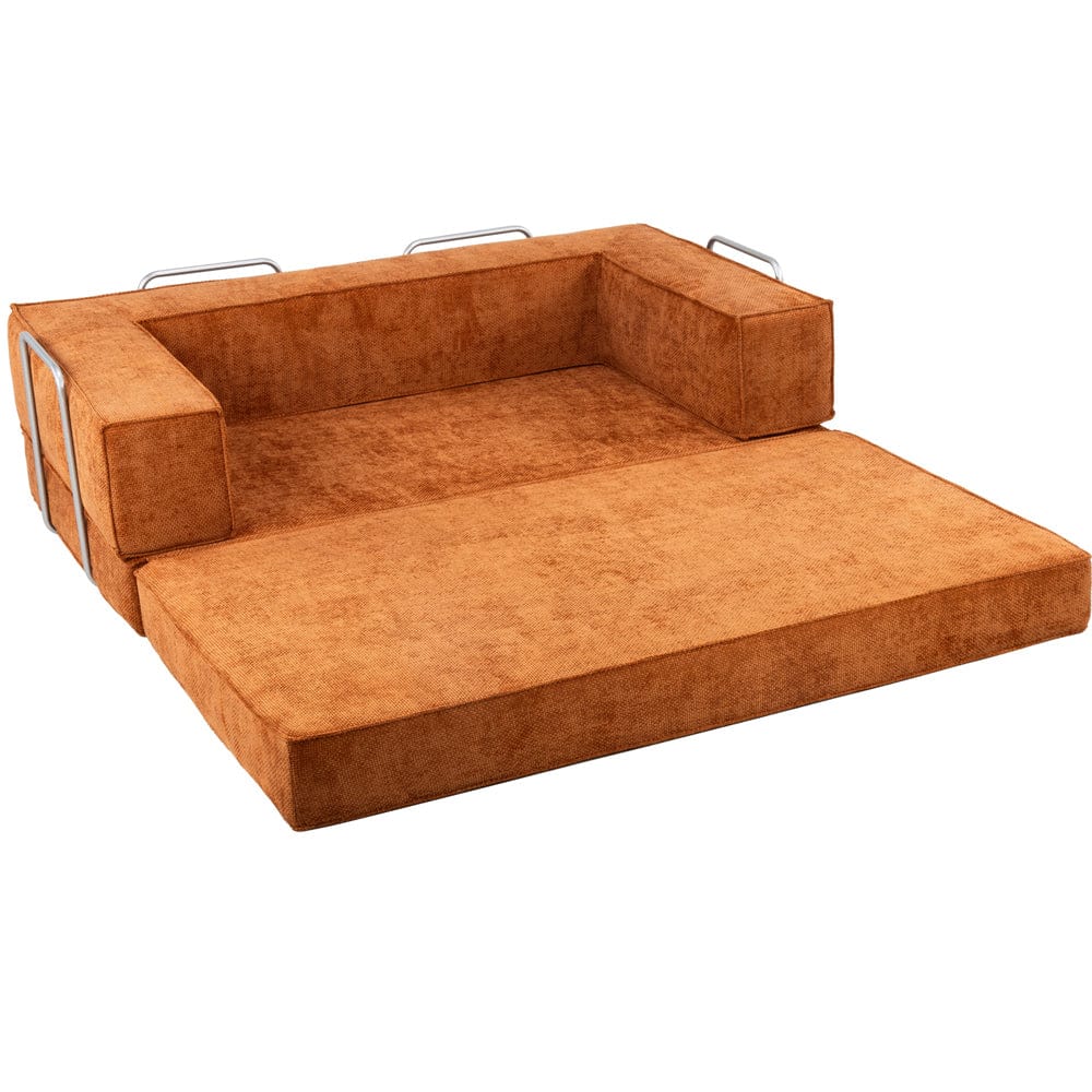 Hugspacee Velvet Compressed Daybed Upholstered Lounge Sofa
