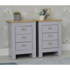Heritage 3 Piece Tall Chest and Bedside Tables Set In Grey
