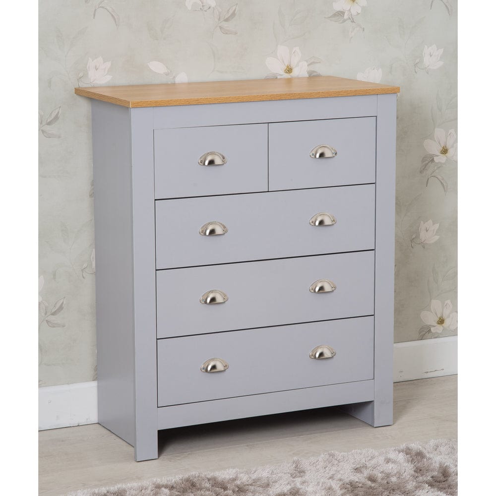 Heritage 3+2 Chest Of Drawers In Grey