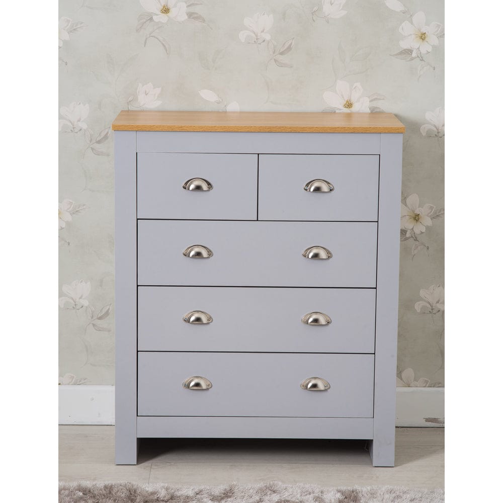 Heritage 3+2 Chest Of Drawers In Grey