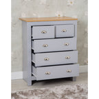 Heritage Grey Four Piece Bedroom Set Chests and Bedsides