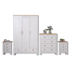 Heritage 4 Piece Bedroom Wardrobe Chest Set With Bedside Tables