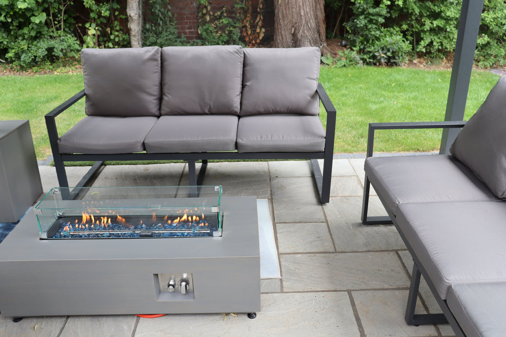 Outdoor 42 inchRect Gas Fire Pit with Gas Bottle Storage