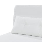 Jola White Boucle Foldable Sofa Bed With Metal Legs And Pillow
