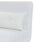 Jola White Boucle Foldable Sofa Bed With Metal Legs And Pillow