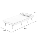 Jola Grey Boucle Foldable Sofa Bed With Wooden Legs And Pillow