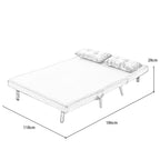 Jola White Boucle Foldable Sofa Bed With Metal Legs And Pillow