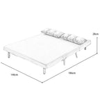 Jola White Boucle Foldable Sofa Bed With Metal Legs And Pillow