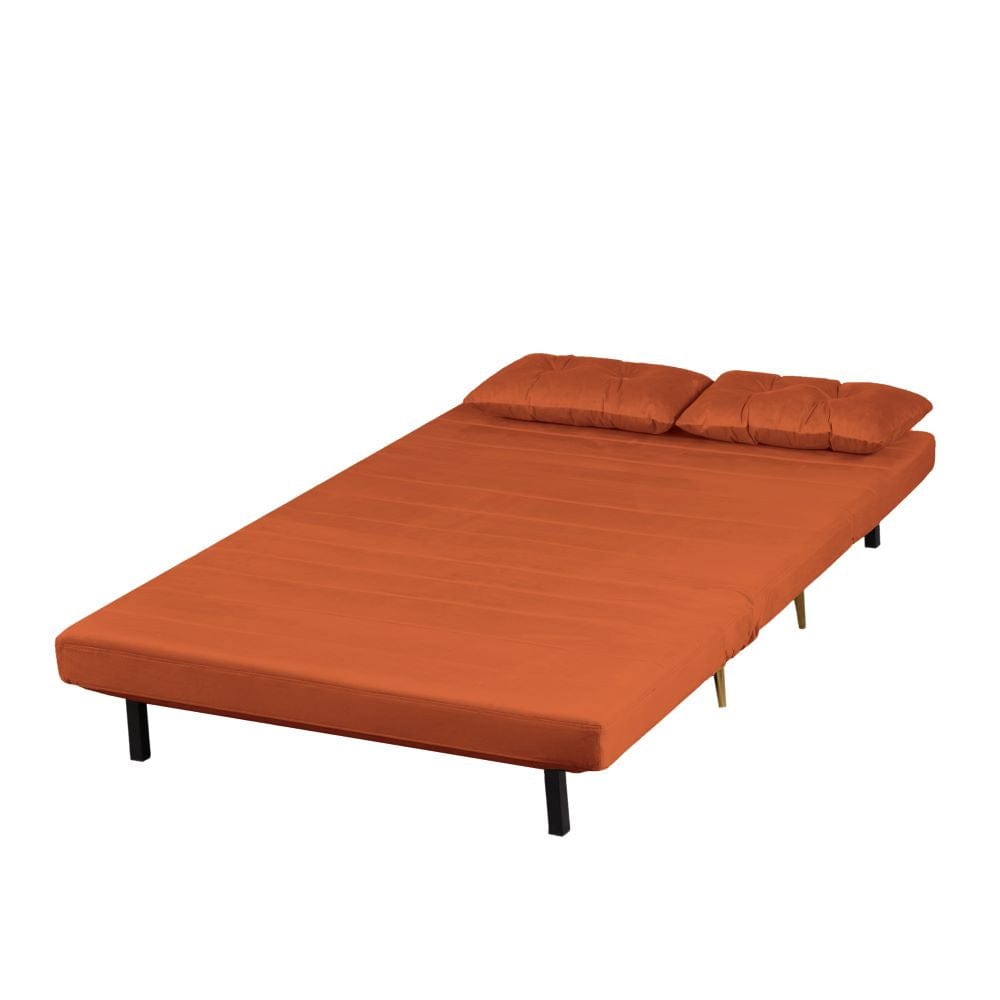 Jola Velvet Foldable 2 Seater Sofa Bed with Pillows