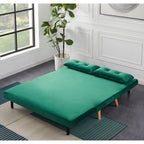 Jola Large Velvet Foldable 2 Seater Sofa Bed with Pillows