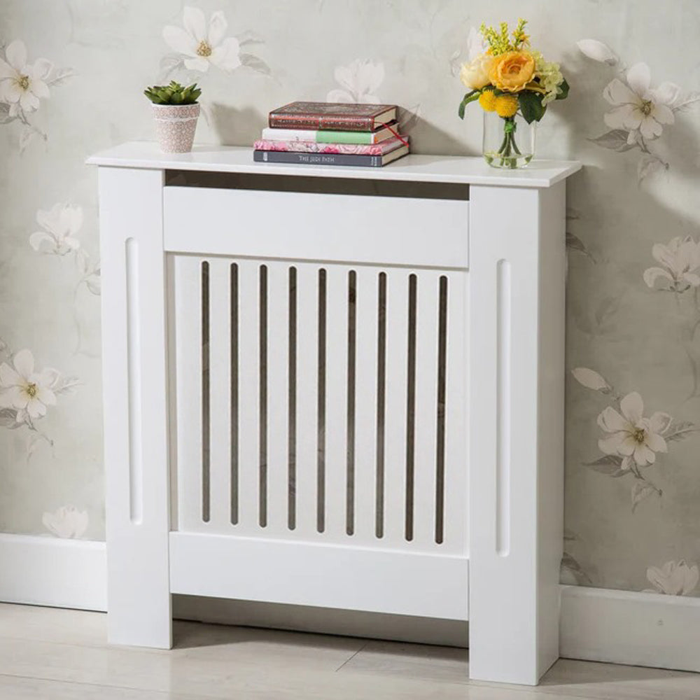 White Modern Wooden Radiator Grill Cover