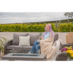 Lotus 9 Seater Rattan Garden Furniture Recliner Cube Sofa Set with Fire Pit Option