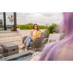 Lotus 9 Seater Rattan Garden Furniture Recliner Cube Sofa Set with Fire Pit Option