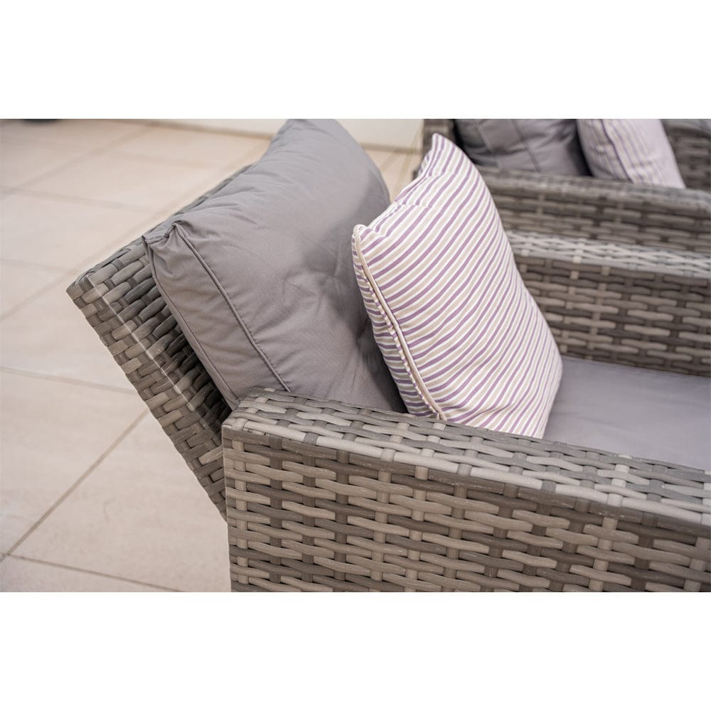 Lotus 9 Seater Rattan Garden Furniture Recliner Cube Sofa Set with Fire Pit Option