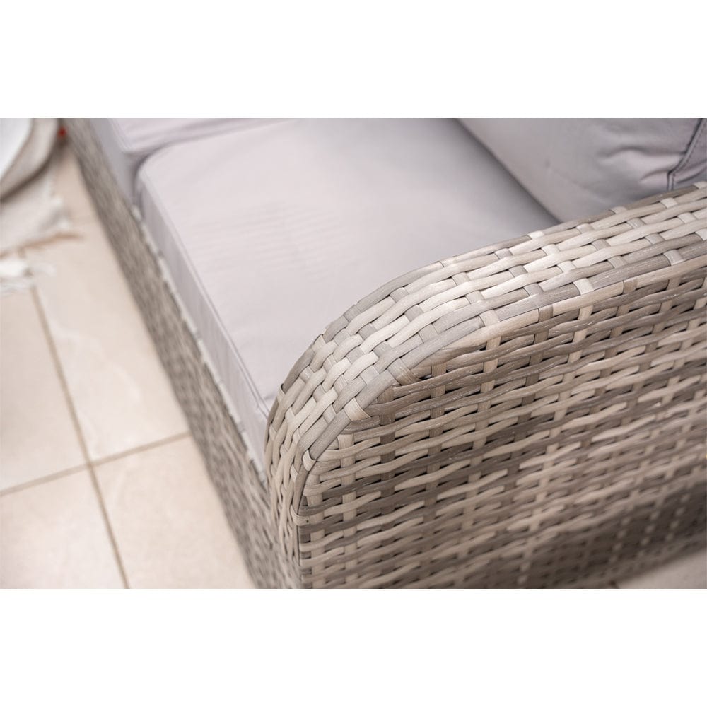 Lotus 9 Seater Rattan Garden Furniture Recliner Cube Sofa Set with Fire Pit Option