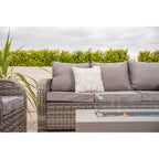 Lotus 9 Seater Rattan Garden Furniture Recliner Cube Sofa Set with Fire Pit Option