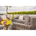 Lotus 9 Seater Rattan Garden Furniture Recliner Cube Sofa Set with Fire Pit Option