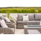 Lotus 9 Seater Rattan Garden Furniture Recliner Cube Sofa Set with Fire Pit Option