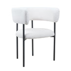 Set Of 2 Lex Boucle Dining Chairs Accent Chair Tub Chair With Curved Backrest