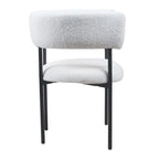 Set Of 2 Lex Boucle Dining Chairs Accent Chair Tub Chair With Curved Backrest