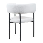 Set Of 2 Lex Boucle Dining Chairs Accent Chair Tub Chair With Curved Backrest
