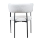 Set Of 2 Lex Boucle Dining Chairs Accent Chair Tub Chair With Curved Backrest