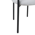 Set Of 2 Lex Boucle Dining Chairs Accent Chair Tub Chair With Curved Backrest